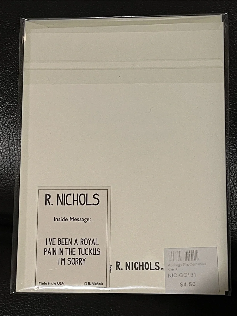 R. Nichols Designer Greeting Cards | I'm Sorry Cards | Set of 2 | NEW
